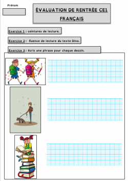 Évaluation de rentrée en français CE1