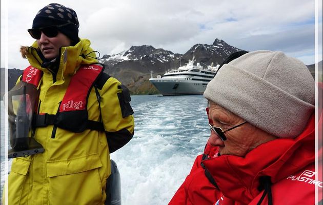 Nous allons enfin pouvoir marcher sans tanguer, les Manchots royaux et les Otaries à fourrure antarctique, ou Otaries de Kerguelen, nous accueillent - Whistle Cove - Fortuna Bay - Géorgie du Sud