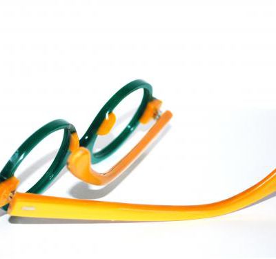 lunettes sur mesure , lunettes rondes jaune et vert