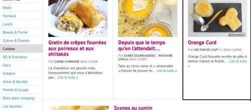 Le top du jour cuisine (Hellocoton)