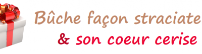 Buche façon straciatella & son coeur cerise