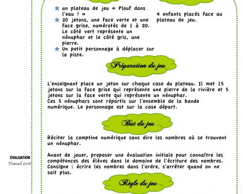 Plouf dans l'eau ! Travailler les nombres de 10 à 20