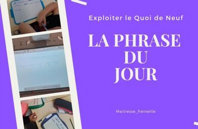 La Phrase du -quoi de neuf- du jour