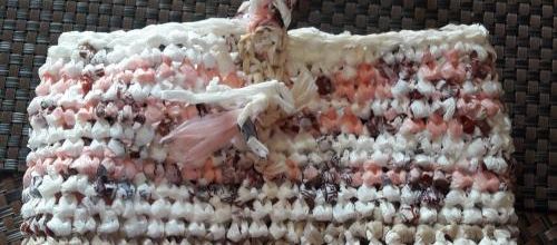 Sac au crochet rose et blanc
