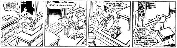 Arthur le fantôme - Les bandes quotidiennes dans la presse