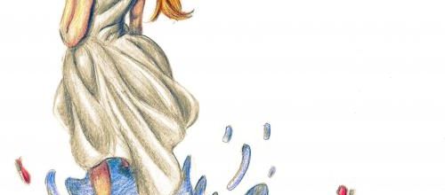 Fille et poissons