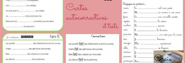 Exercices de conjugaison : cartes et tests pour le CE2