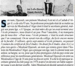 DJAZOULI Mouloud: Un Authentique Mouloudéen nous quitte