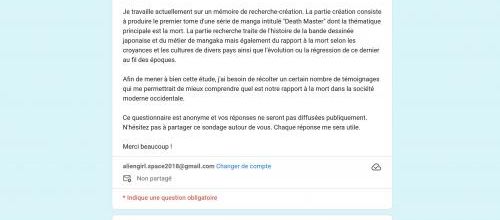 Formulaire sur le rapport à la mort