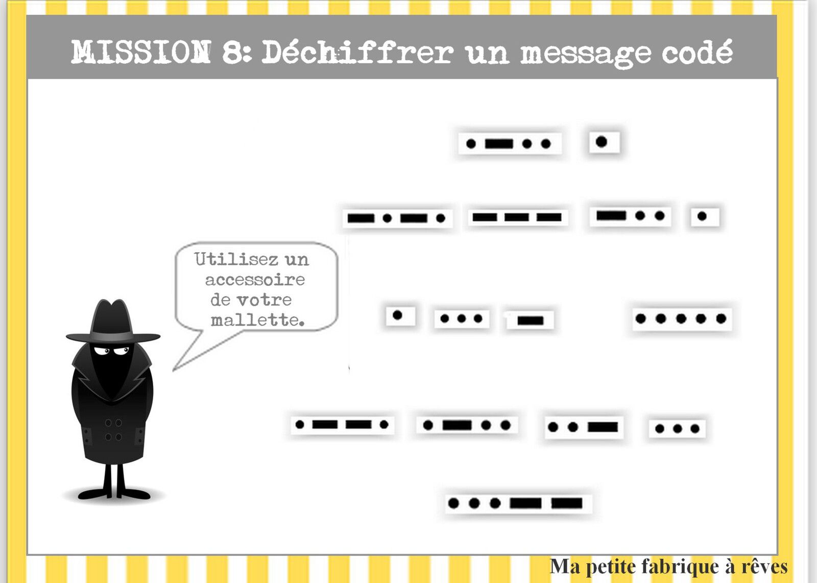 Anniversaire agent secret, espion gratuit à imprimer le code morse