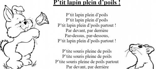 Comptine "P'ti lapin plein de poils"
