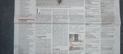 L'Indépendant/Midi-Libre,, " Un trésor en plein coeur de la Cité ",  mardi 29 juillet 2014. (Laurent Rouquette)