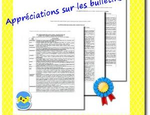Les appréciations sur les bulletins