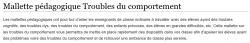 * Les troubles du comportement : brochures, outils...