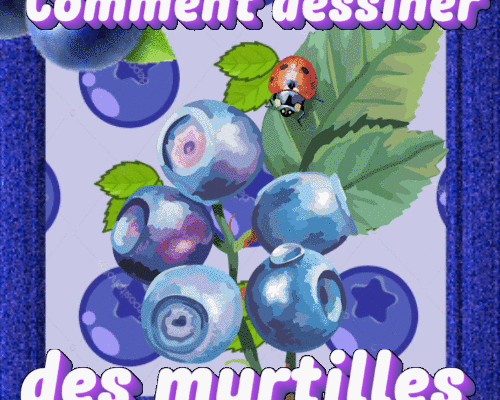 Dessin et peinture - vidéo 4281 : Comment dessiner une grappe de myrtilles 1/2 ? - aquarelle.