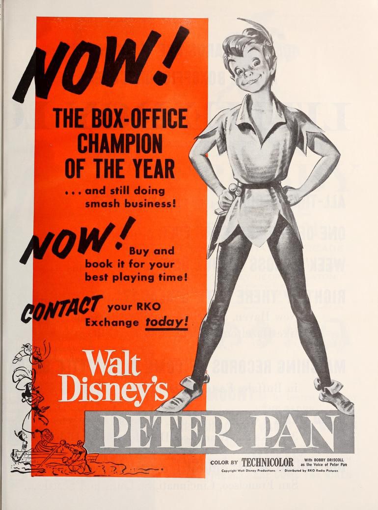 PETER PAN BOX OFFICE USA 1953