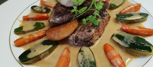 Steak saute, sauce poivre