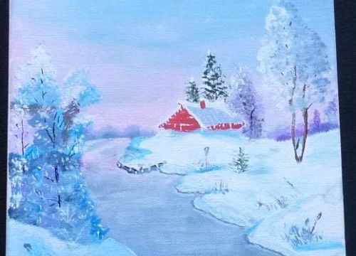 La neige est sur la toile