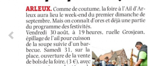 Bientôt la foire à l'ail.