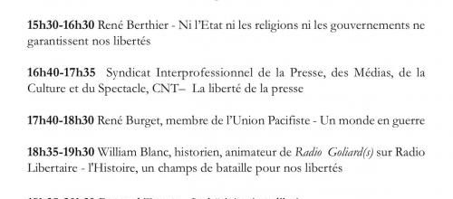 Programmation des débats du 18 janvier