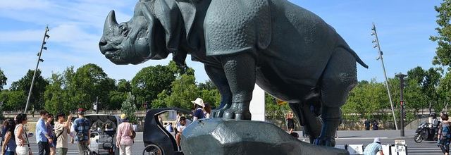 Les sculptures du parvis du Musée d'Orsay : 2) Rhinocéros