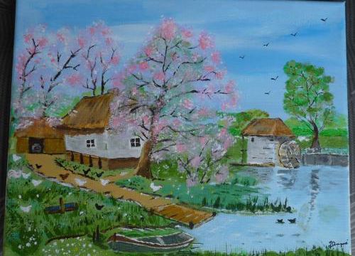 Peinture acrylique : Sakura en Ukraine