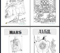 COLORIAGES des mois de l'année version HISTOIRE