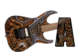 ALPHABET MUSICAL GUITARE STEAMPUNK