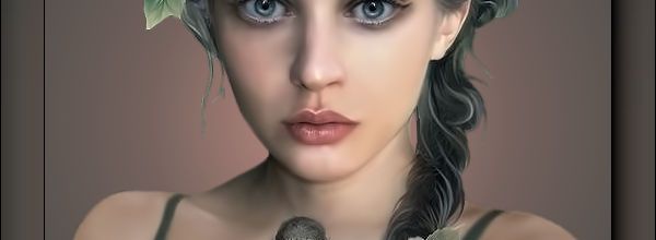 Femme avec son corbeau