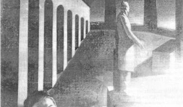 André Breton devant un tableau de Giorgio de Chirico 1925