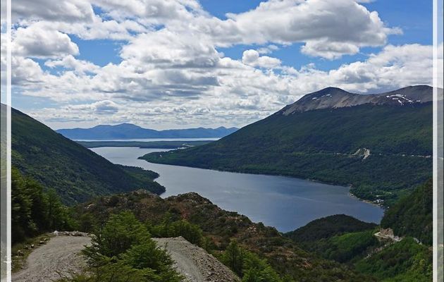 Le Lac Escondido "caché" en fond  de vallée et au fond l'immense Lac Fagnano - Terre de Feu - Argentine