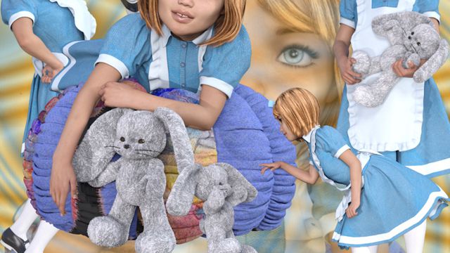 Alice : Tube fillette fantasy (poser-render)