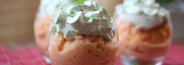 Glace au Melon et sa chantilly au Thé et à la Menthe