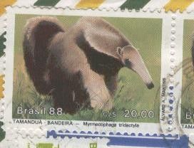 ANIMAL - TAMANDUA - fourmilier de Guyane - timbre BRESIL