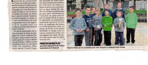Jeune :Bravo Maxime 