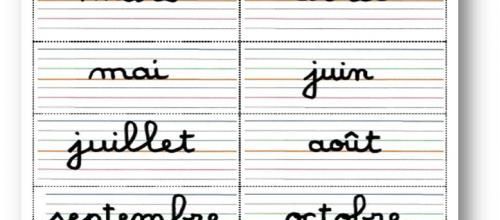 Fiche d'aide à l'écriture de la date (jours, mois, chiffres - avec lignage)