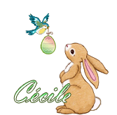  746P - Lapin et oiseau -
