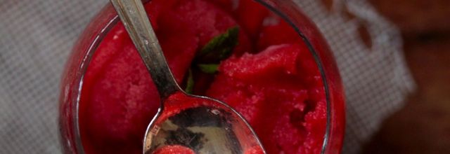 Sorbet fraise & menthe