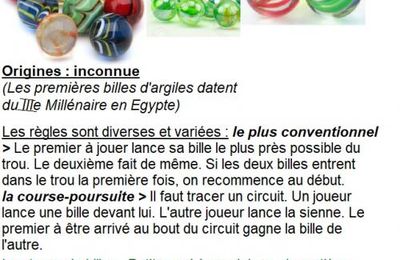 Nostalgiques ? les billes