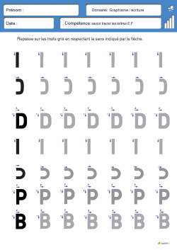 ecrire D P B en lettres capitales