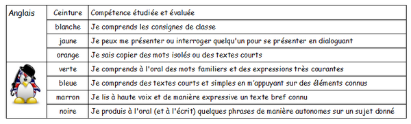 Mes ceintures d'Anglais