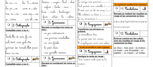 Plan de travail CE1 2014-2015 numéro 2