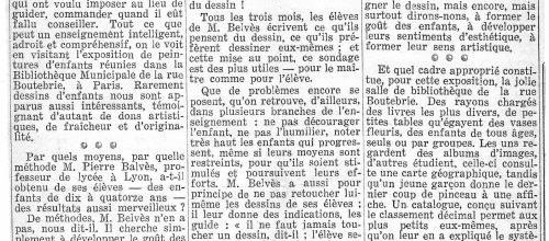Coupures de PRESSE : Apprentissage du dessin et pédagogie de Pierre Belvès