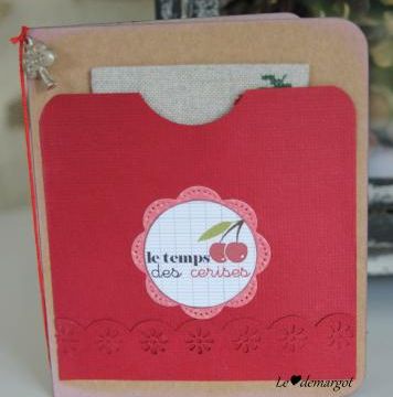 ATC brodée "Le temps des cerises"