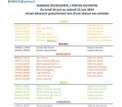 Semaine PORTE OUVERTE activités ALF du 16 au 21 juin