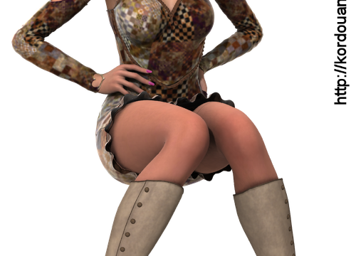 Image fille manga en velours marron