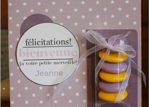 Une carte pour l'arrivée d'une petite Jeanne