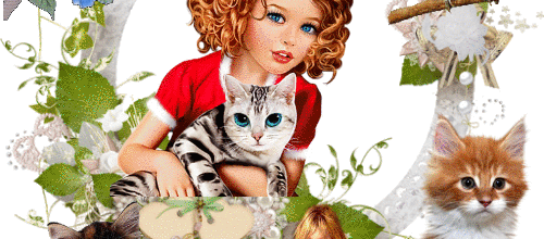 PETITES FILLES OISEAIX CHATS