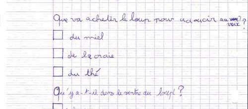 Les élèves rédigent leur QCM de lecture (CE2)