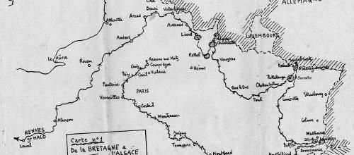 Cartographie du journal des opérations de guerre du 41° RI - Mai et juin 1940
